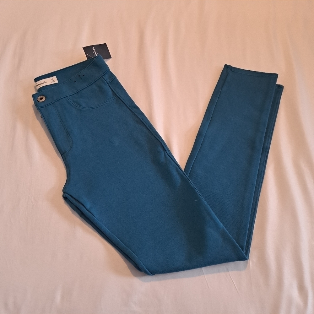 Abercrombie kids girls size 16 ponte pants dark teal